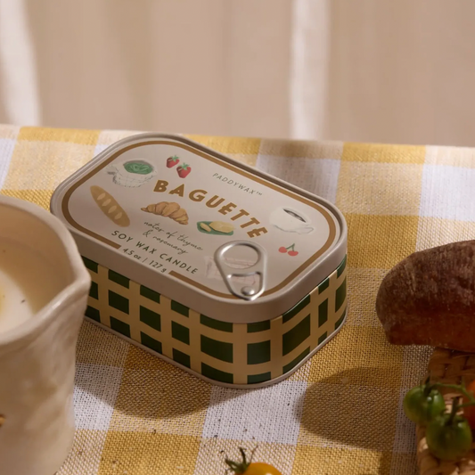 French Baguette Bistro Tin Candle