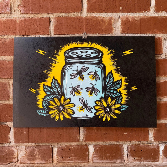 Lightning Bugs in Mason Jar Print