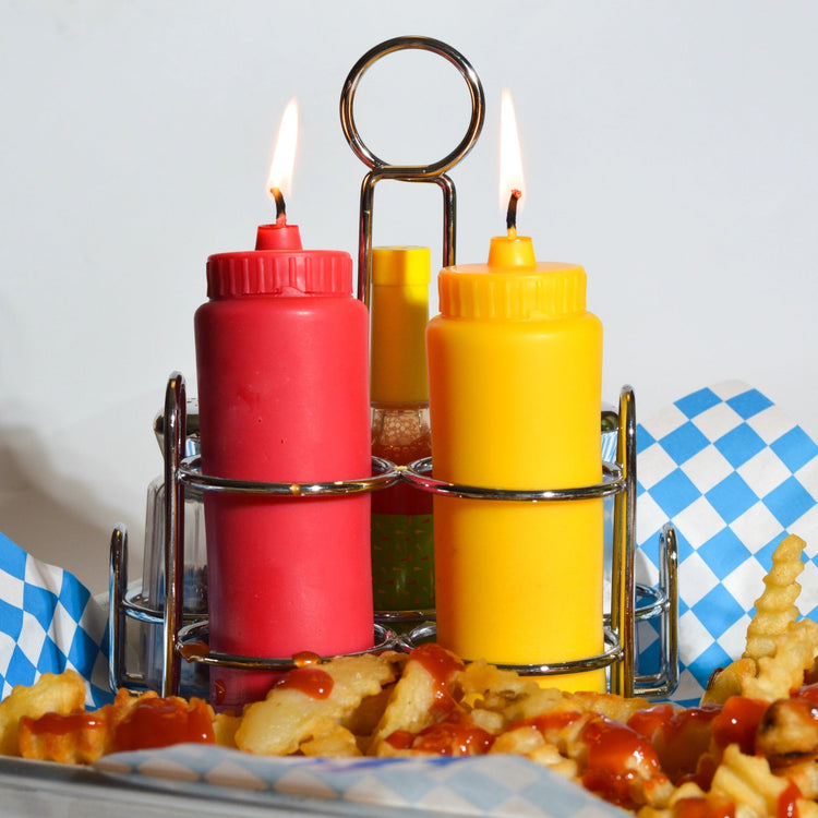 Ketchup and Mustard Food Candle Set