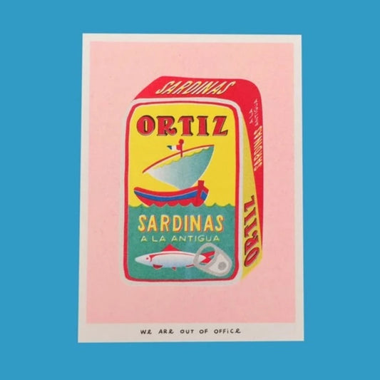 Sardine Tin Risograph Print