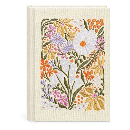 Wildflowers Flower Market Embroidered Fabric Journal