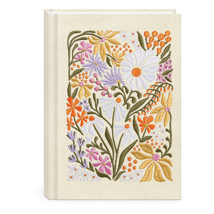 Wildflowers Flower Market Embroidered Fabric Journal