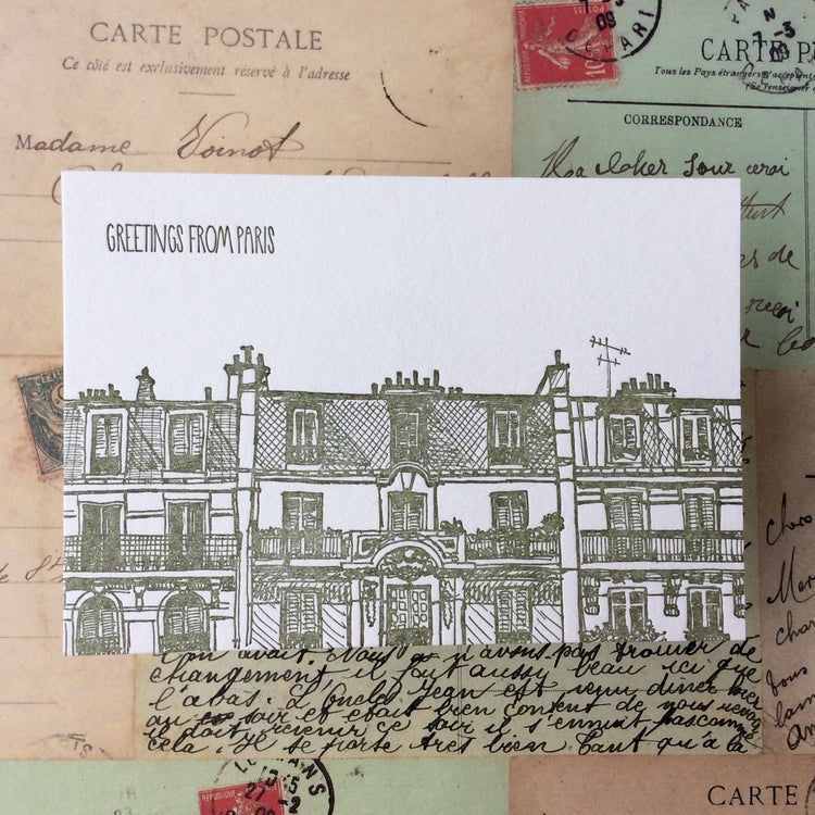 Paris Letterpress Postcard Pack
