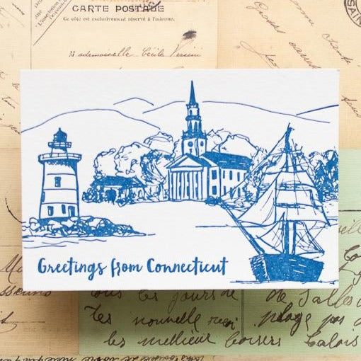 Connecticut Letterpress Postcard Pack