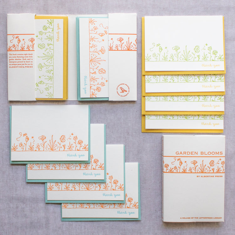 Garden Blooms Letterpress Library