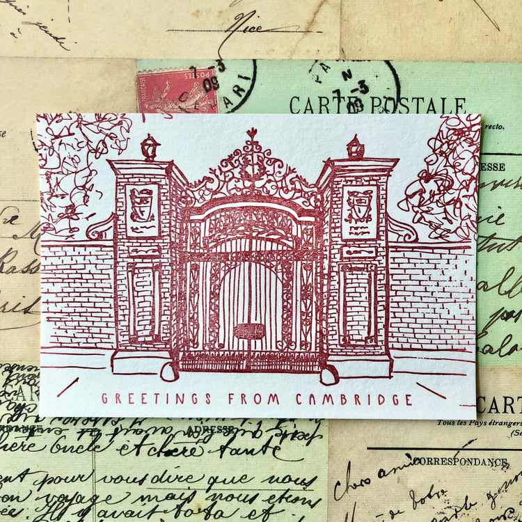 Cambridge - Harvard Gate Letterpress Postcard Pack