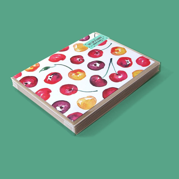 Watercolor Cherries Boxed Cards