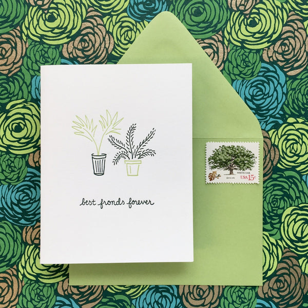 best fronds forever - letterpress greeting card