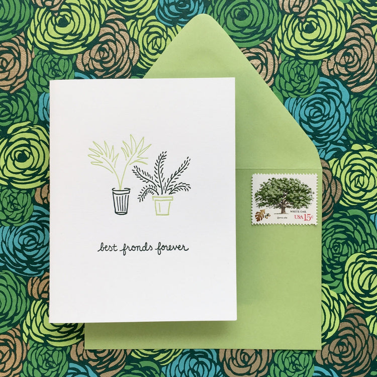 best fronds forever - letterpress greeting card
