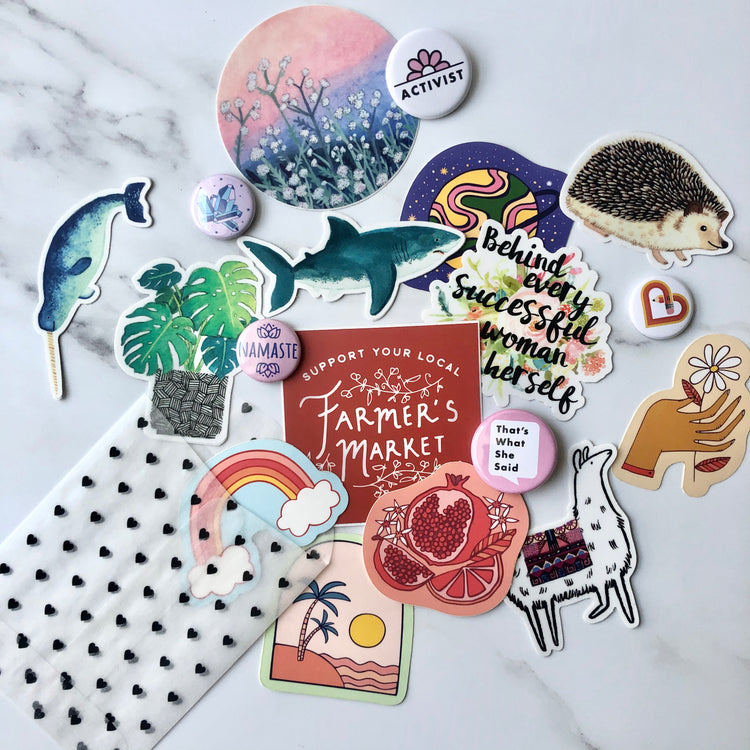 Stuck on You Sticker & Pin Grab Bag