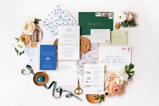 whimsical woodland wedding invitation suite