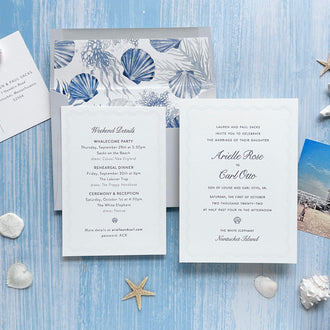 Nantucket Island Custom Wedding Invitation