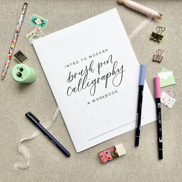 Intro to Brush & Faux Calligraphy Workbook DOWNLOAD — SHESHE DESIGN