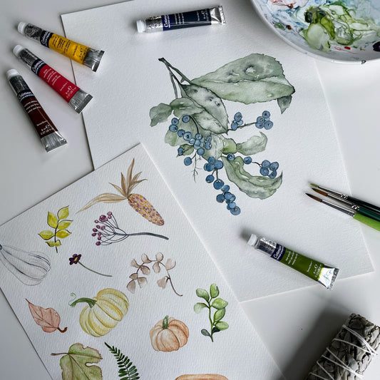 10/23 | Intro to Botanical Watercolor: Pumpkins and Berries
