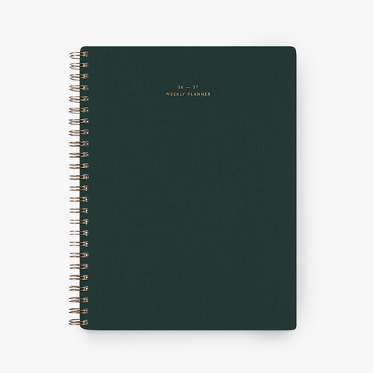 Hunter Green Weekly 17-Month Notebook Planner