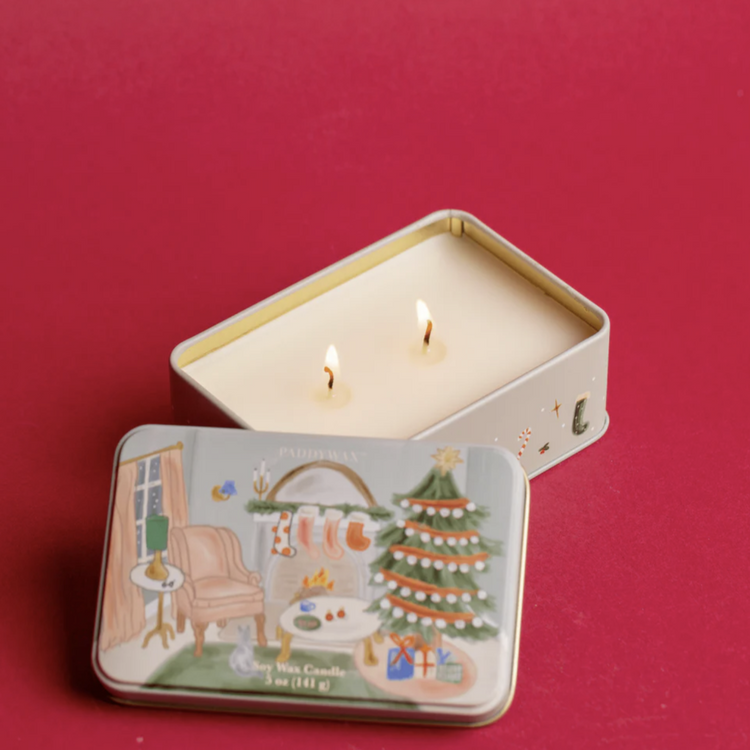 Persimmon + Chestnut Holiday Candle Tin