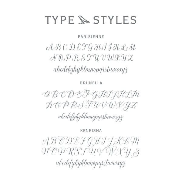 Scirpt Picture In Comtemporary P.S. Letterpress Stationery - Contemporary Script