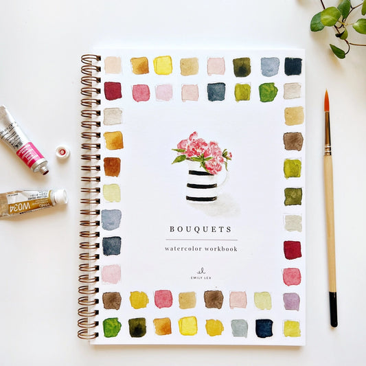 Bouquet Watercolor Workbook