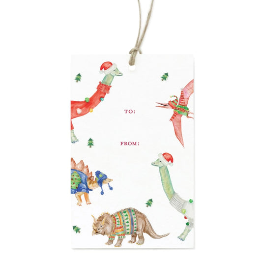 Festive Dinosaur Gift Tags