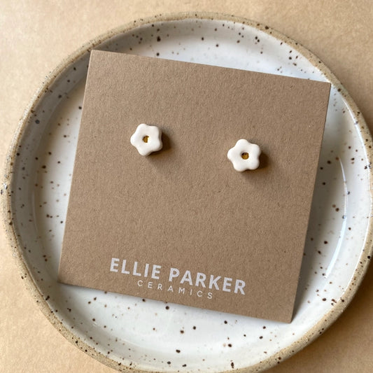 Ceramic Flower Stud Earrings