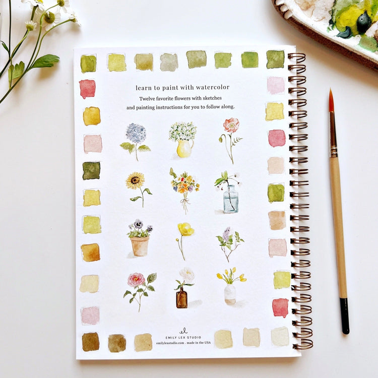 Flower Watercolor Workbook