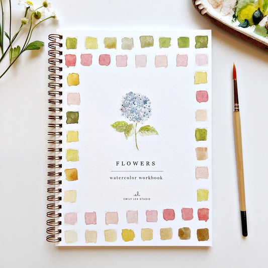 Flower Watercolor Workbook