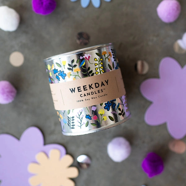 Floral Paint Tin Candles