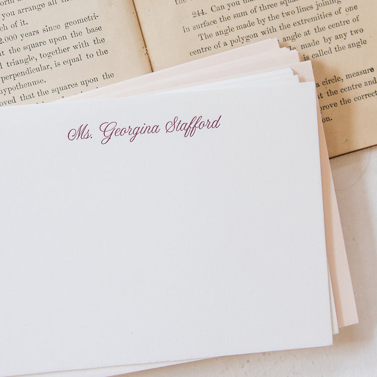 P.S. Letterpress Stationery - Formal Script