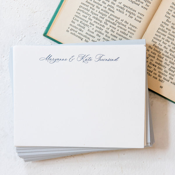 Formal Script Light P.S. Letterpress Stationery - Formal Script
