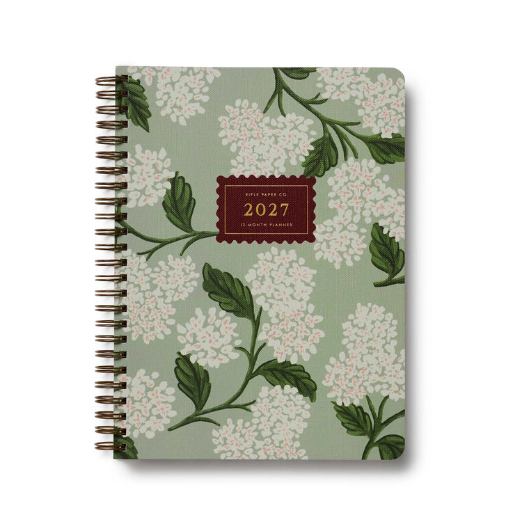 2027 Sage Hydrangea 12-Month Softcover Spiral Planner