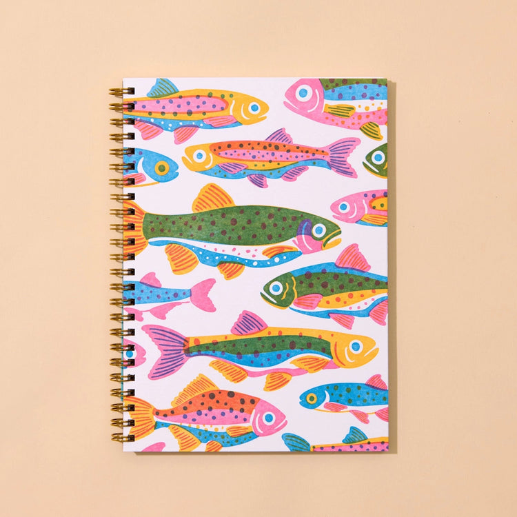 Rainbow Trout Letterpress Spiral Notebook
