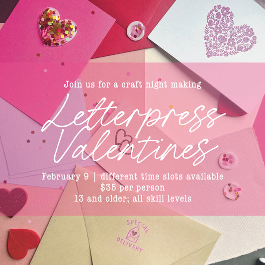 2/9 | DIY Letterpress Valentine's Craft Night