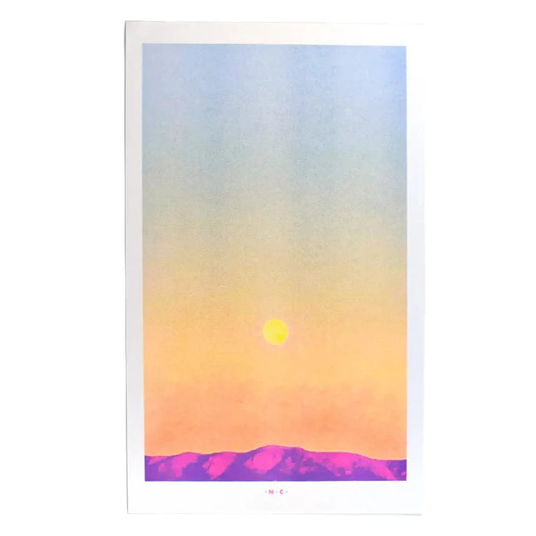 Sandia Moonrise Risograph Print