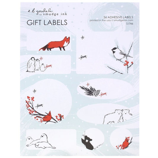 Winter Animal Gift Labels