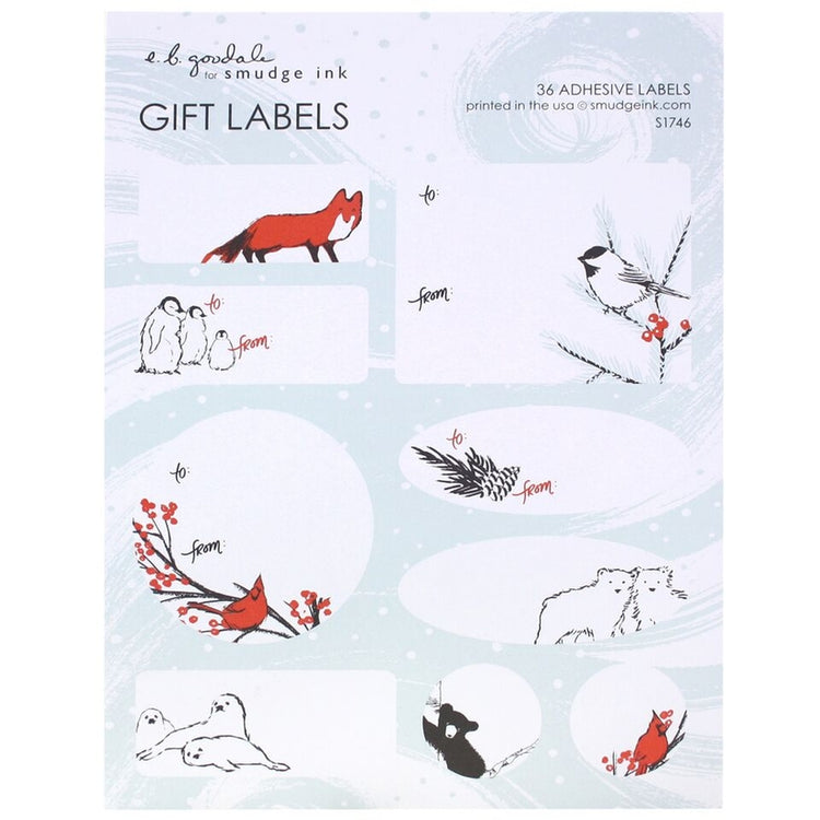 Winter Animal Gift Labels